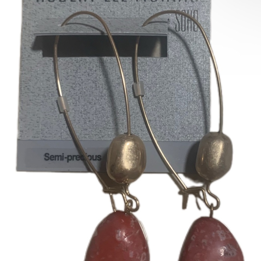 Gold and Red Earrings.